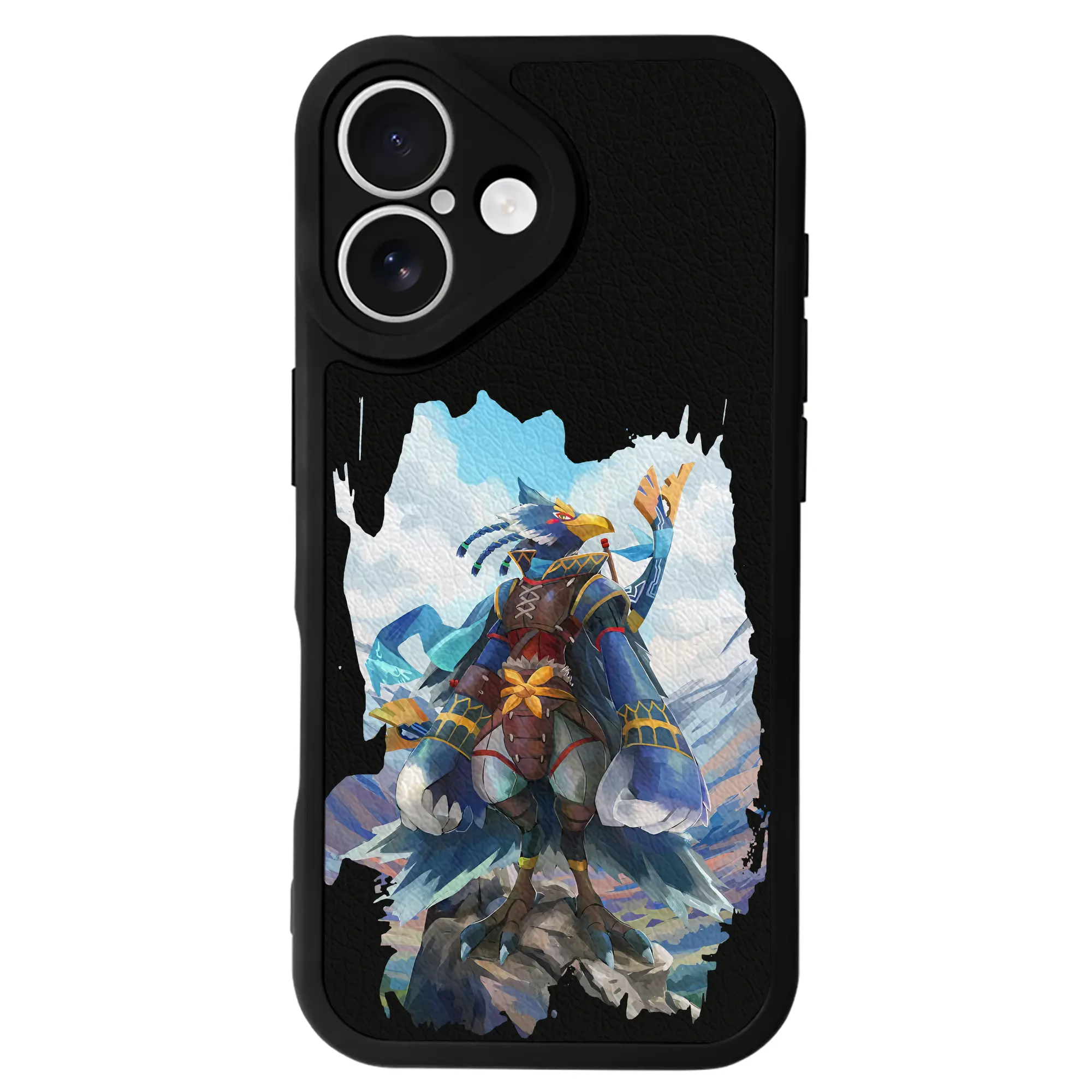 ゼルダの伝説 グッズ,Revali - IPhone 16シリーズ対応 ・ シリコンスマホケース ・ レザー調 ・ 高精度フィット ・ 耐衝撃 ・ ワイヤレス充電対応 ・ 精密カット